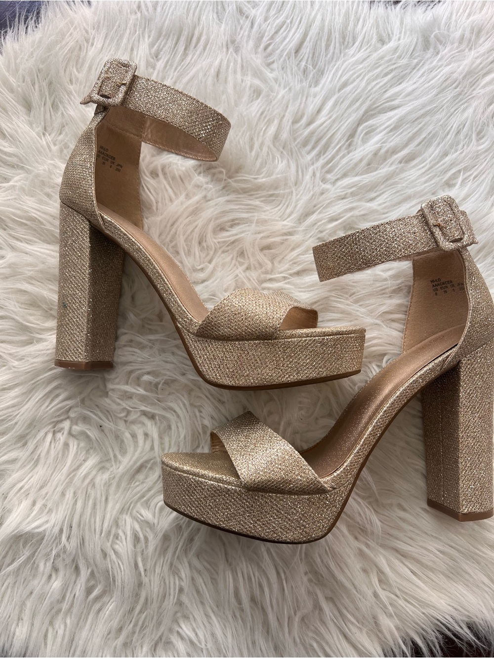 Metallic Gold chunky heels
